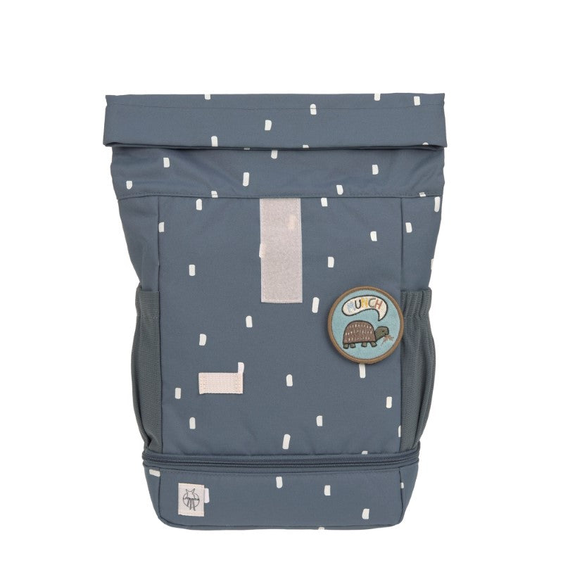 Lässig kleiner Rucksack Rolltop 'Happy Prints' in blau