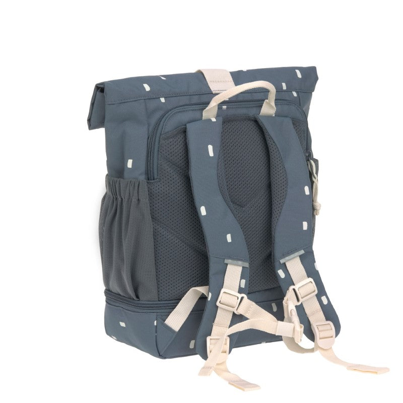 Lässig kleiner Rucksack Rolltop 'Happy Prints' in blau