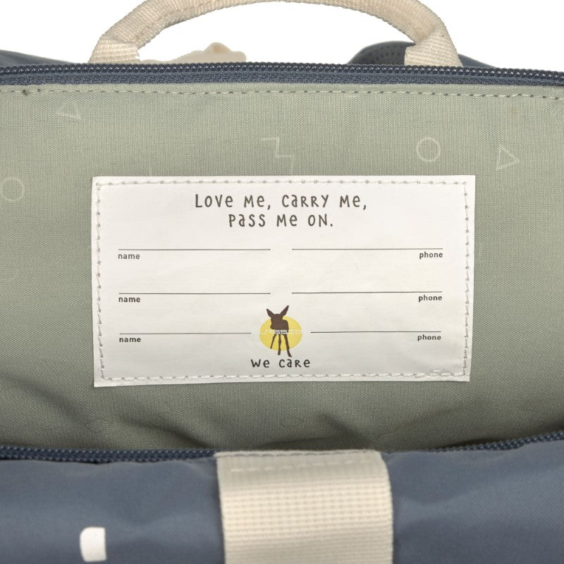 Lässig kleiner Rucksack Rolltop 'Happy Prints' in blau