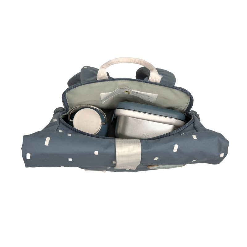 Lässig kleiner Rucksack Rolltop 'Happy Prints' in blau