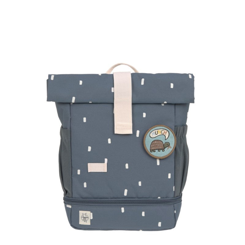 Lässig kleiner Rucksack Rolltop 'Happy Prints' in blau