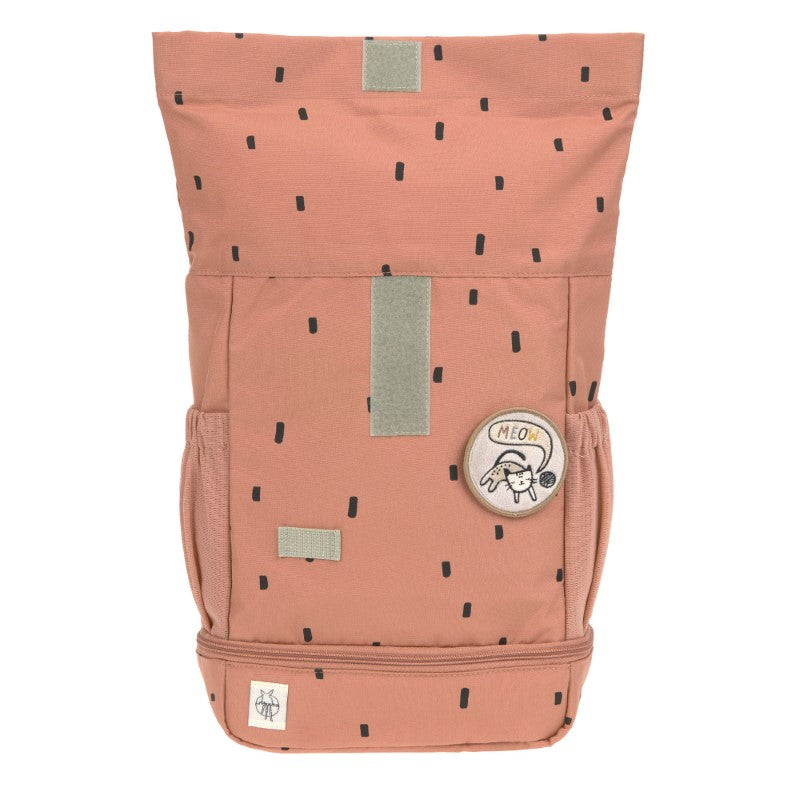 Lässig kleiner Rucksack Rolltop 'Happy Prints' in karamell