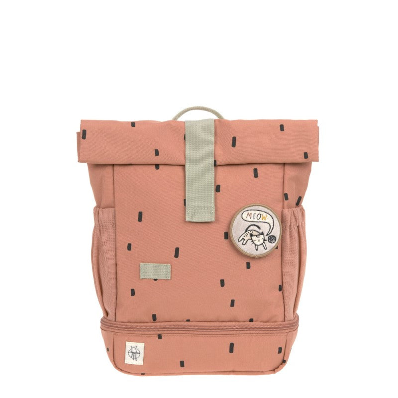 Lässig kleiner Rucksack Rolltop 'Happy Prints' in karamell