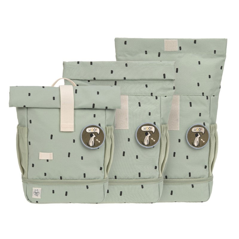 Lässig kleiner Rucksack Rolltop 'Happy Prints' in oliv