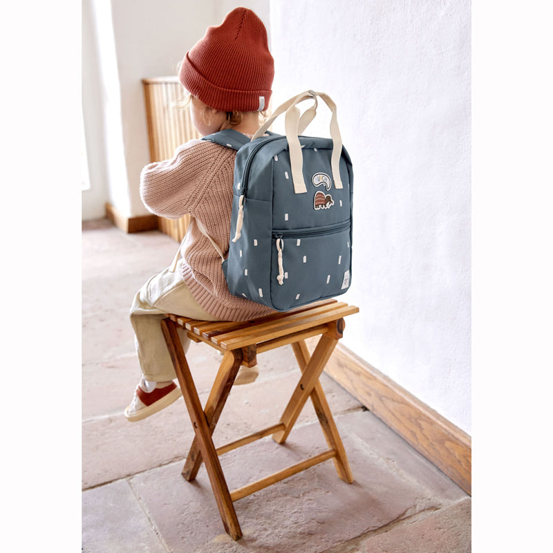 Lässig kleiner Rucksack Square 'Happy Prints' in blau
