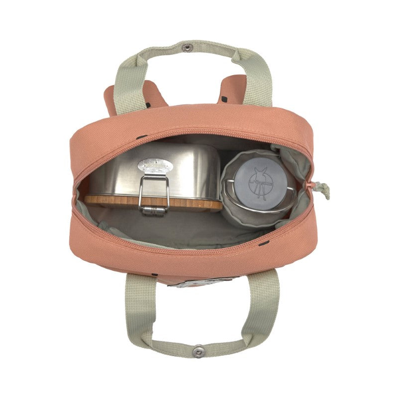 Lässig kleiner Rucksack Square 'Happy Prints' in karamell