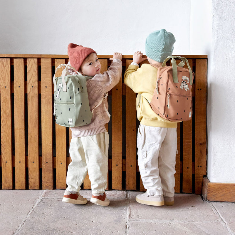 Lässig kleiner Rucksack Square 'Happy Prints' in oliv