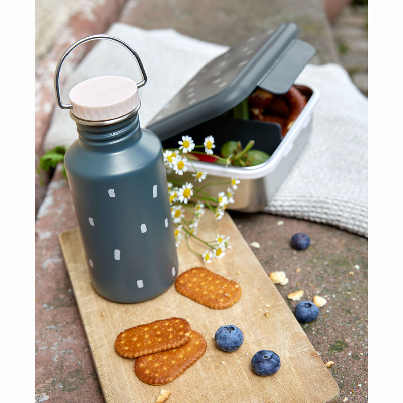 Lässig Edelstahl Brotdose 'Happy Prints' in blau