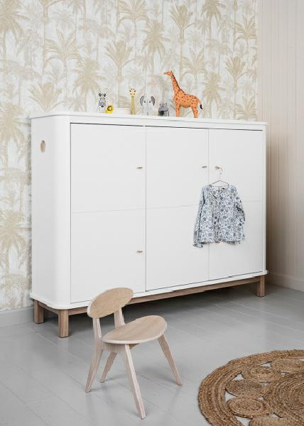Oliver Furniture Wood Multi-Schrank 3-türig in weiß/Eiche