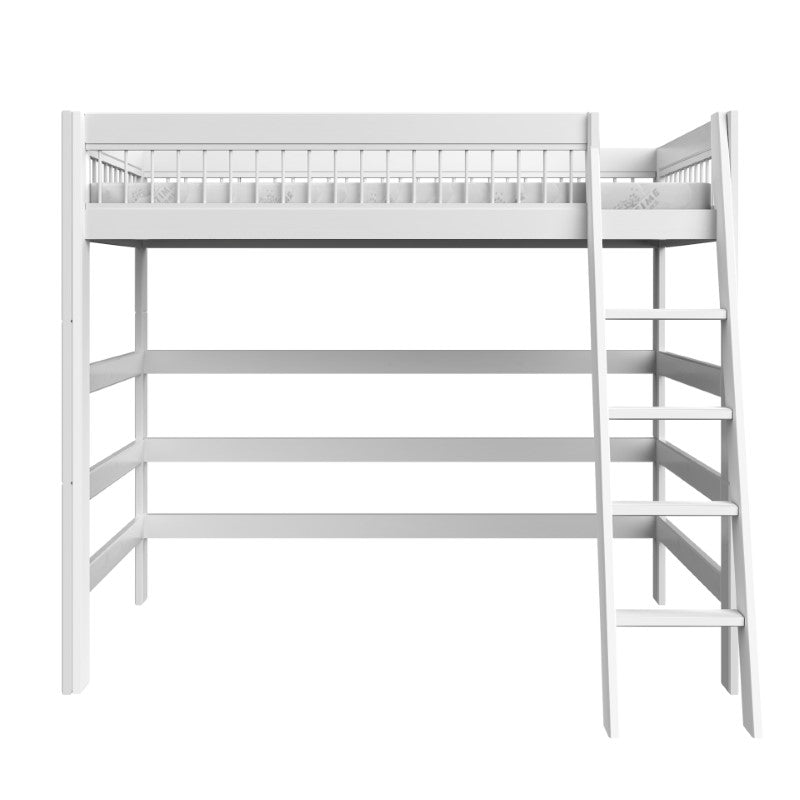 LIFETIME 'Breeze' Hochbett mit schräger Leiter 90x200cm in weiß
