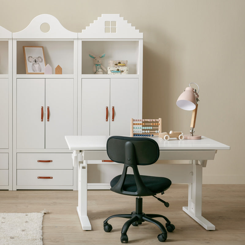 LIFETIME höhenverstellbarer Schreibtisch mit neigbarer Tischplatte in weiß oder white wash - Breite 120cm