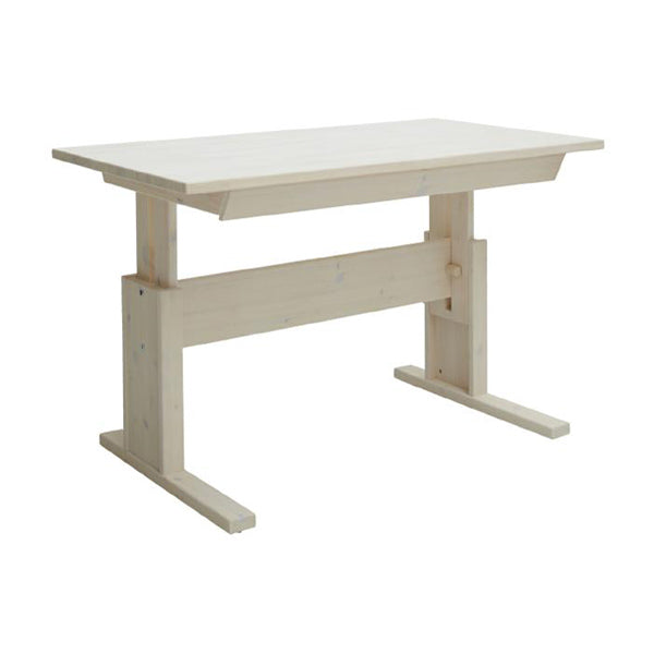 LIFETIME höhenverstellbarer Schreibtisch mit Schublade in weiß oder white wash - Breite 120cm