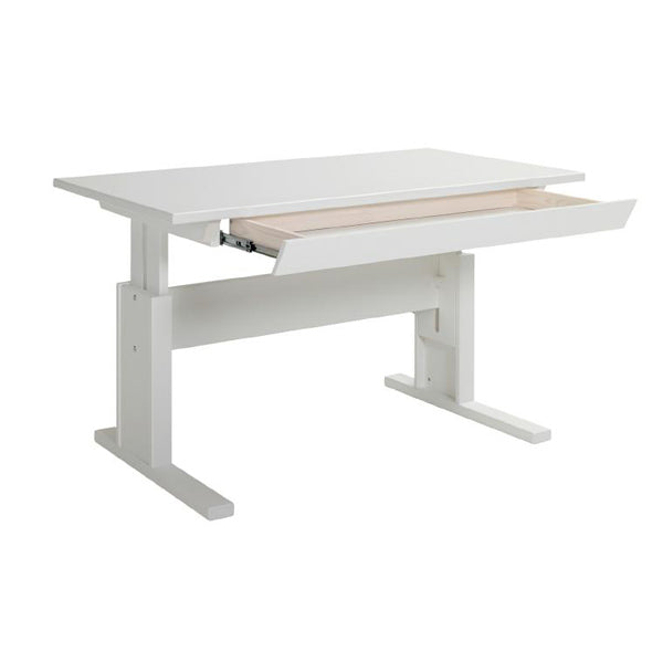 LIFETIME höhenverstellbarer Schreibtisch mit Schublade in weiß oder white wash - Breite 120cm