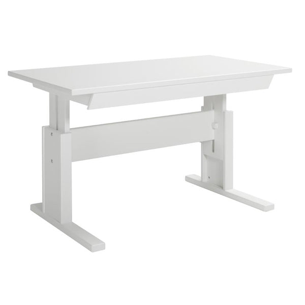 LIFETIME höhenverstellbarer Schreibtisch mit Schublade in weiß oder white wash - Breite 120cm