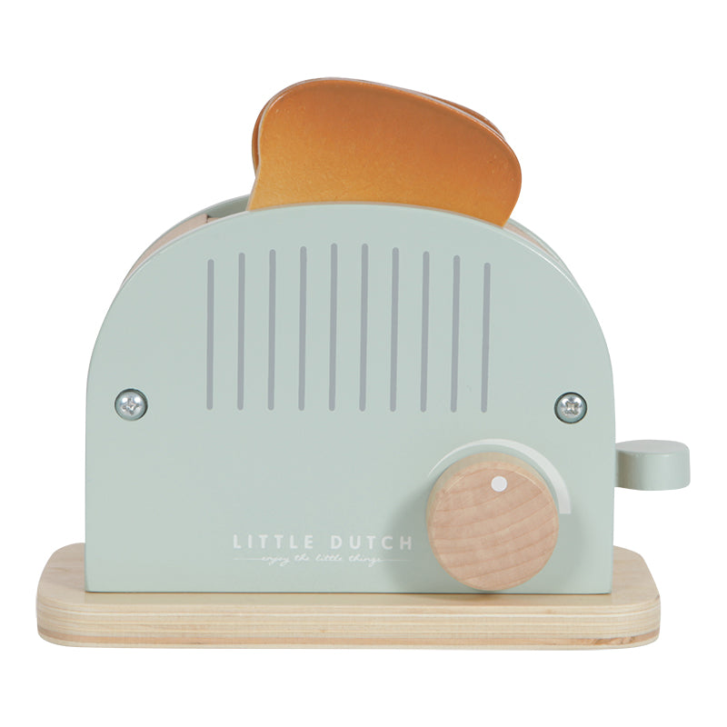 Little Dutch Holzspielzeug Toaster Set 10-teilig mint