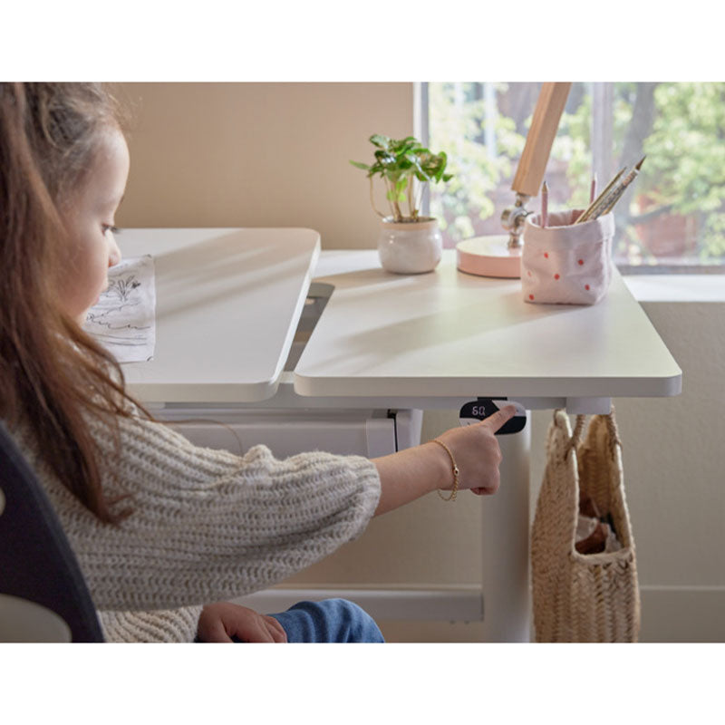 LIFETIME elektrisch verstellbarer Schreibtisch ERGO mit Klappteil links