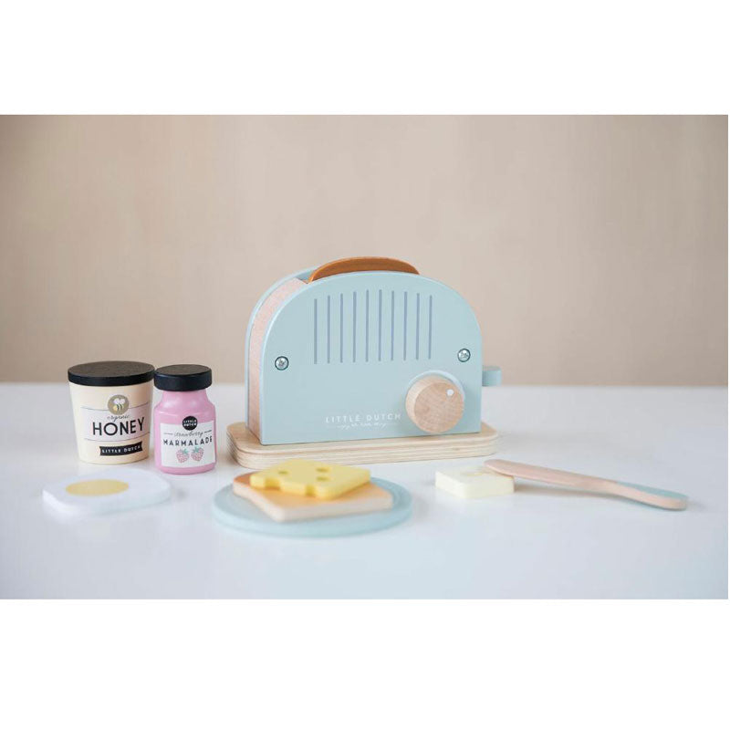 Little Dutch Holzspielzeug Toaster Set 10-teilig mint