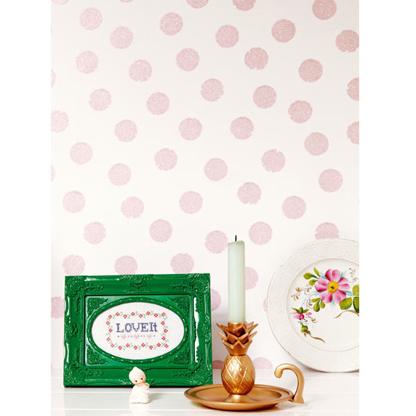 Eijffinger Rice "Everyday Magic" Glitzerpunkte rosa