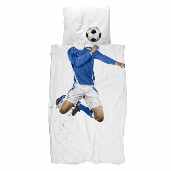 Snurk Bettwäsche Fußballer in blau 135x200cm