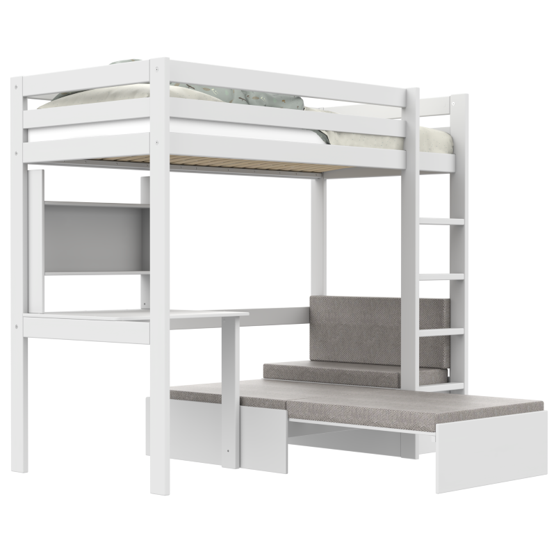 LIFETIME Elements Hochbett 'Study & Relax' 90x200cm in weiß
