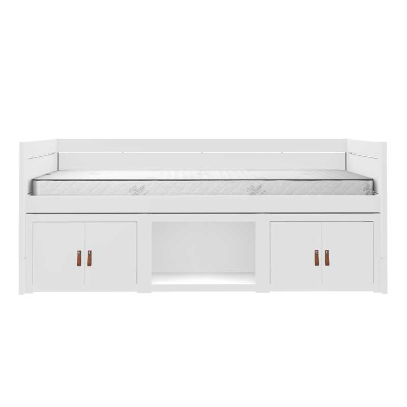 LIFETIME Kojenbett 90x200cm mit Regalmodul (wie abgebildet) in weiß oder white wash