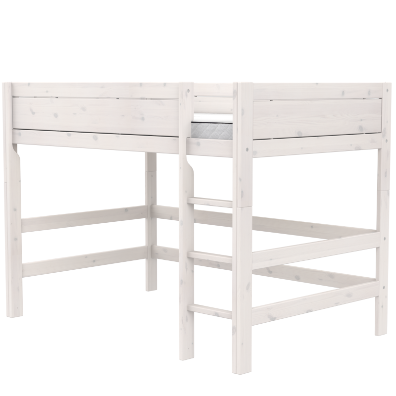 LIFETIME Original Mittelhochbett mit Leiter in 120x200cm in weiß oder white wash