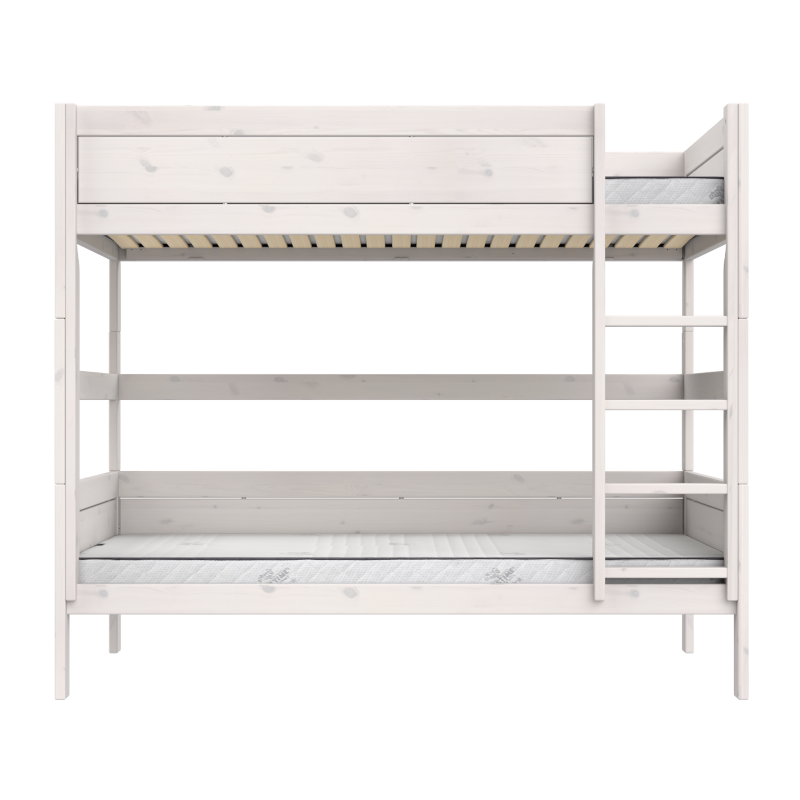 LIFETIME Original Etagenbett mit Leiter in 120x200cm in weiß oder white wash