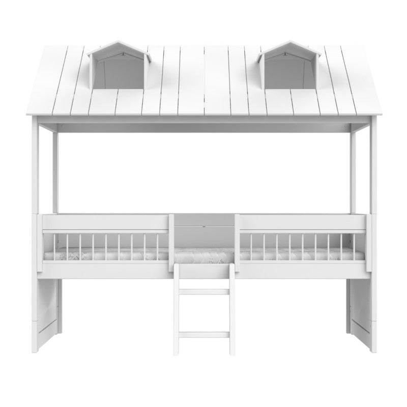 LIFETIME Kojenbett Beachhouse 90x200cm in weiß mit Leiter - Regale unter Bett separat