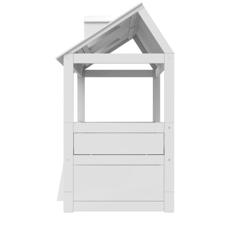 LIFETIME Kojenbett Beachhouse 90x200cm in weiß mit Leiter - Regale unter Bett separat