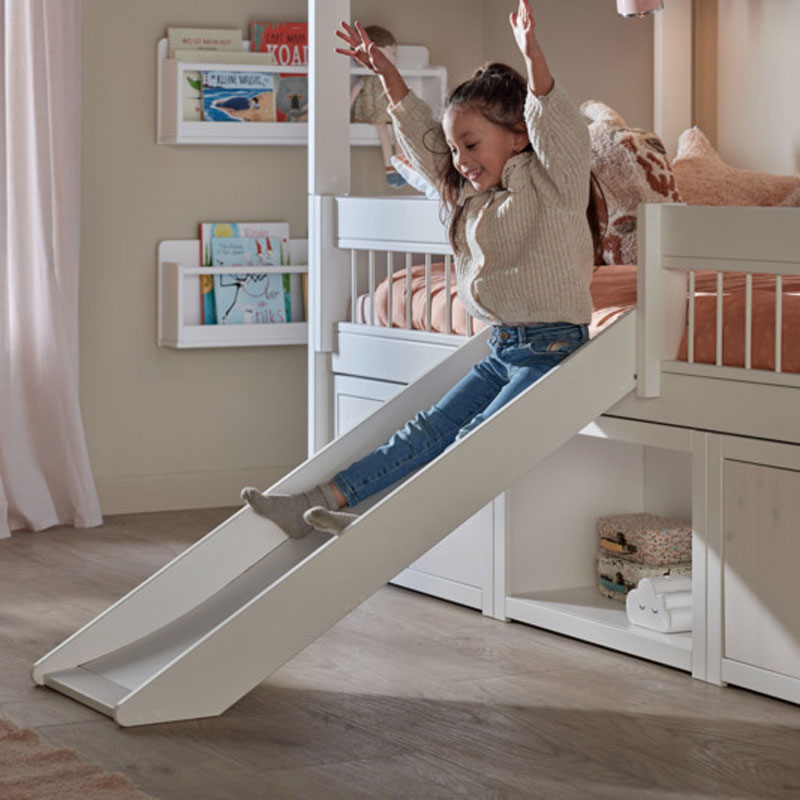 LIFETIME Kojenbett Beachhouse 90x200cm in weiß mit Leiter - Regale unter Bett separat