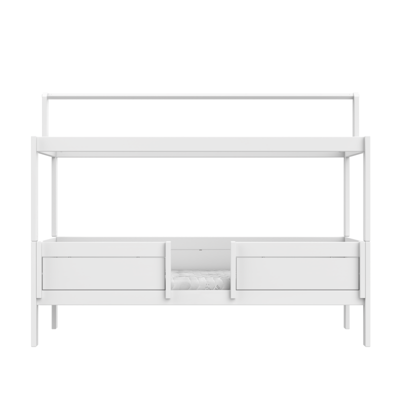 LIFETIME 4-in-1 Bett inklusive Stoffdach und Rückwand 'Panda Paradise'  - Bett in weiß oder white wash