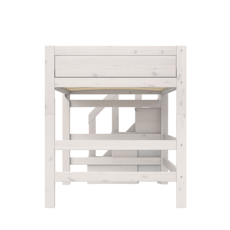 LIFETIME Original Mittelhochbett mit Treppe in 120x200cm in weiß oder white wash