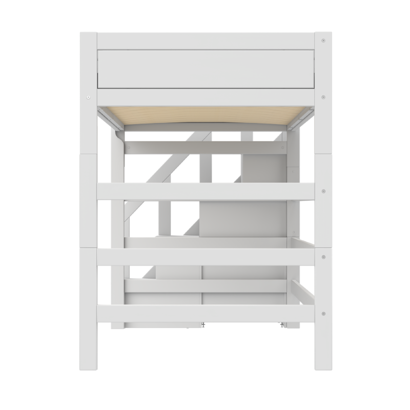 LIFETIME Original Hochbett mit Treppe in 120x200cm in weiß oder white wash