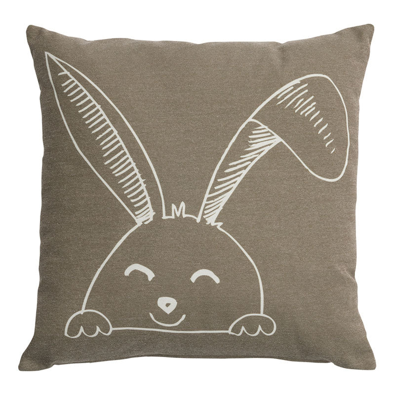 LIFETIME quadratisches Kissen Rabbit 'Happy Rabbit' 45x45cm