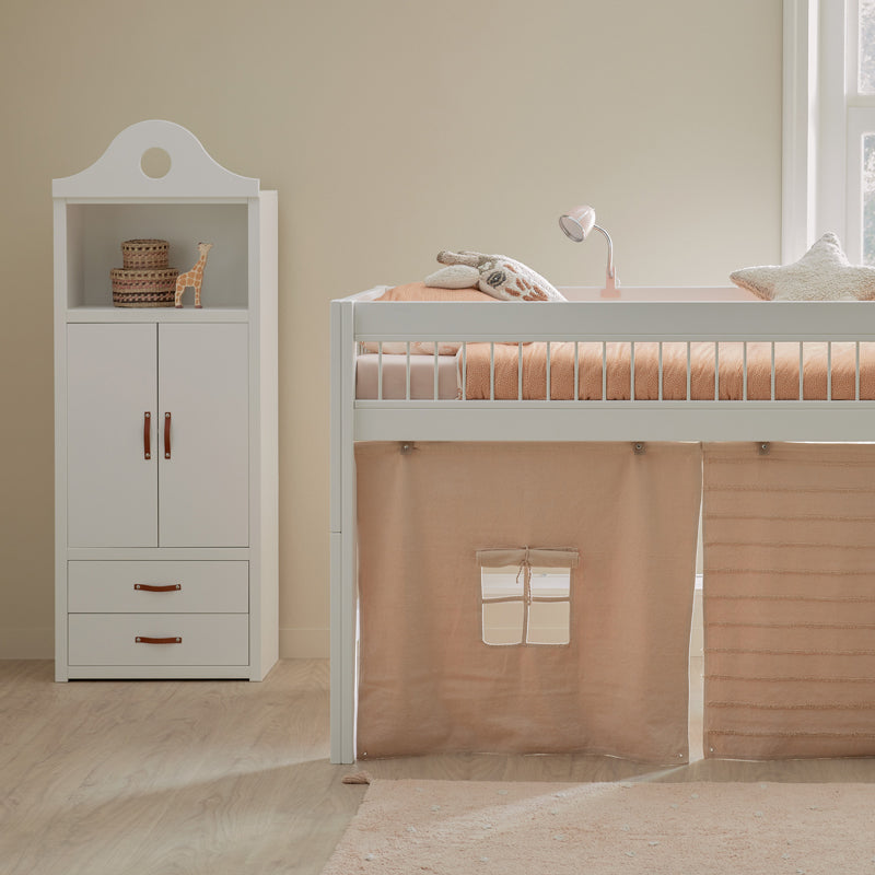 LIFETIME Regalsystem - Bücherregalaufsatz Uhr in weiß