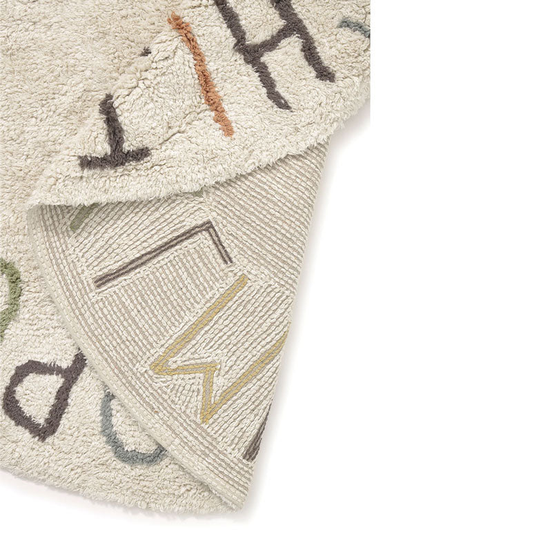 Lorena Canals waschbarer, runder Teppich ABC bunt Ø120cm