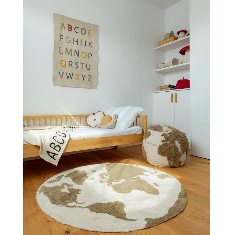 Lorena Canals waschbarer, runder Teppich Weltkarte Ø120cm