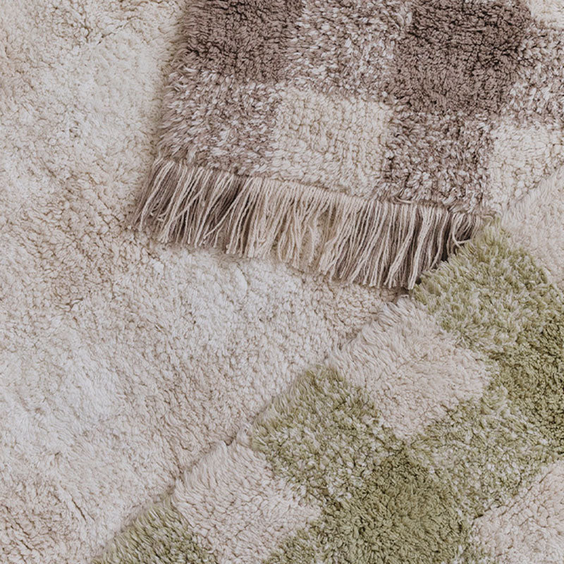 Lorena Canals "Swan Lake" waschbarer Teppich 'Vichy Ivory' in 90x120cm oder 150x180cm