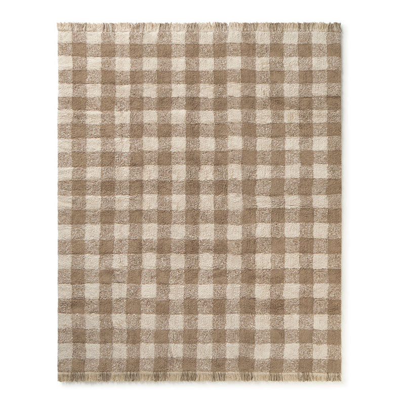 Lorena Canals "Swan Lake" waschbarer Teppich 'Vichy Marron' in 90x120cm oder 150x180cm