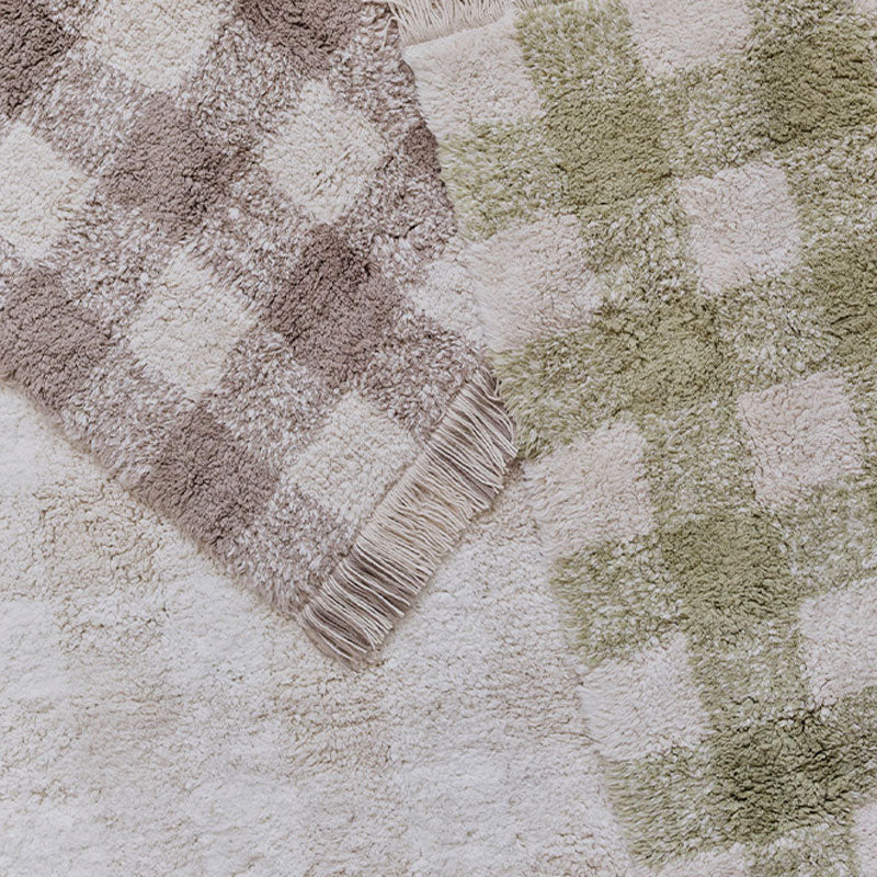 Lorena Canals "Swan Lake" waschbarer Teppich 'Vichy Marron' in 90x120cm oder 150x180cm