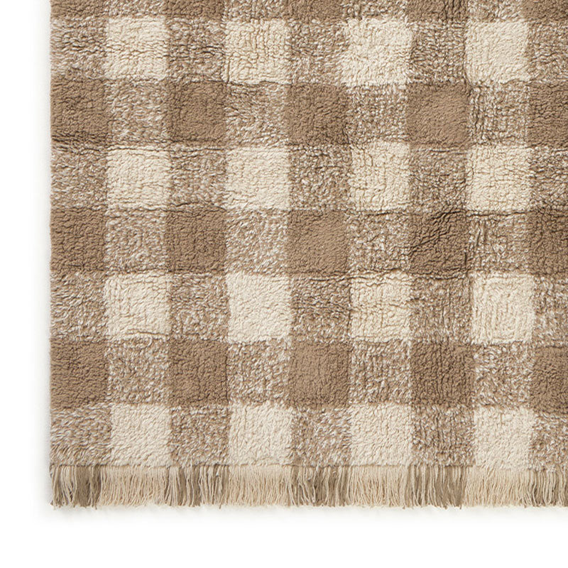 Lorena Canals "Swan Lake" waschbarer Teppich 'Vichy Marron' in 90x120cm oder 150x180cm