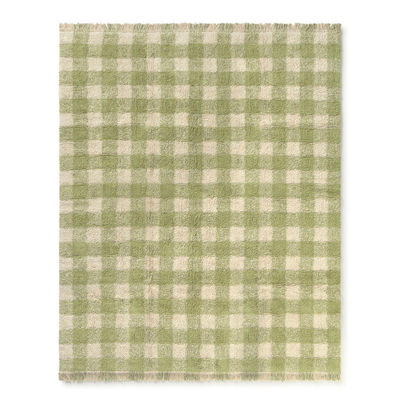 Lorena Canals "Swan Lake" waschbarer Teppich 'Vichy Matcha' in 90x120cm oder 150x180cm