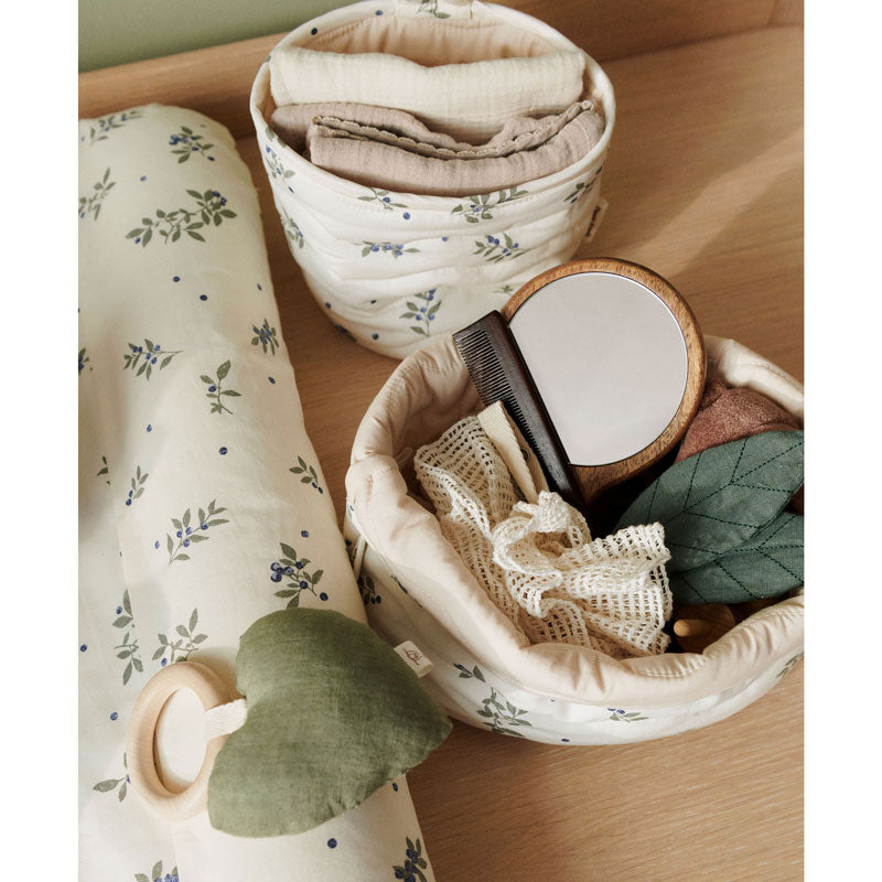 Dear April Aufbewahrungskörbe 2er-Set in 'Blueberries' Ø16x17 cm und 20x27x17 cm