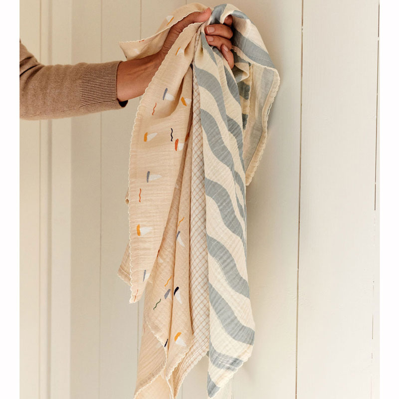 Dear April 3er-Pack Musselintuch 'Pond Boats'