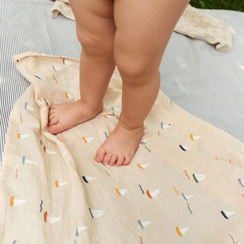 Dear April 3er-Pack Musselintuch 'Pond Boats'