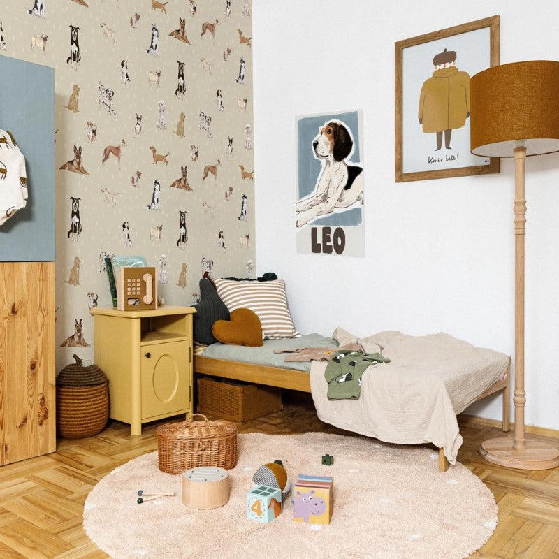 Dekornik Tapete Hunde und Punkte beige 100x280cm