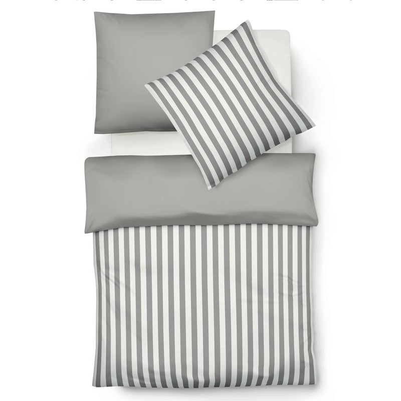 Fleuresse Bettwäsche Flanell Lech grau 135x200/80x80cm