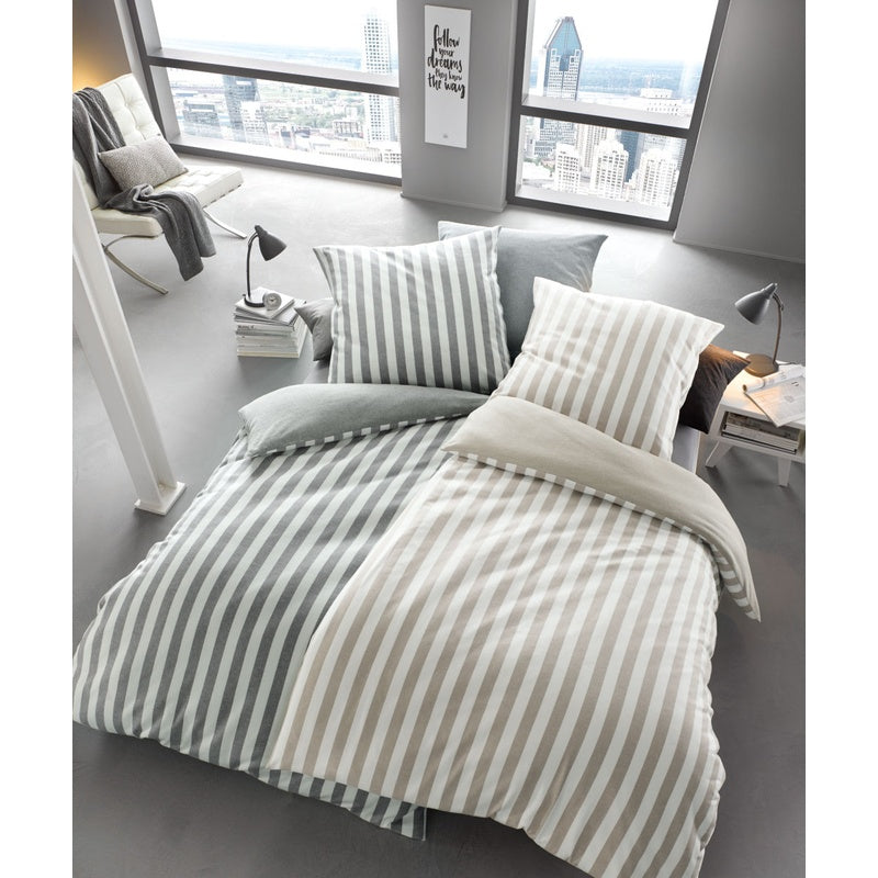 Fleuresse Bettwäsche Flanell Lech Mandel 135x200/80x80cm