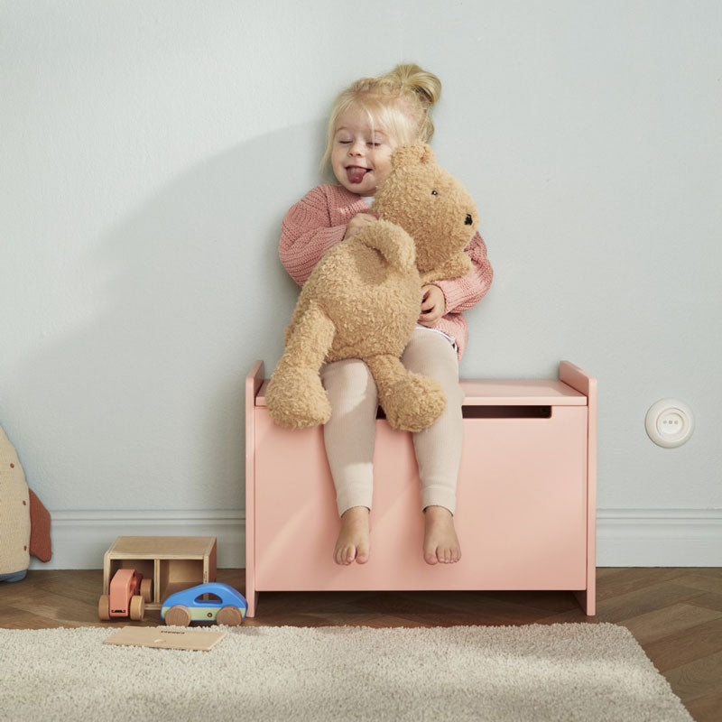 Kids Concept Sitztruhe aus Holz in apricot mit Sitzhöhe 31cm