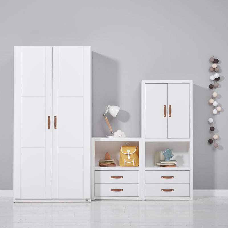 LIFETIME Regalsystem - Regal Höhe 120cm mit 2 Einlegeboden in weiß oder white wash